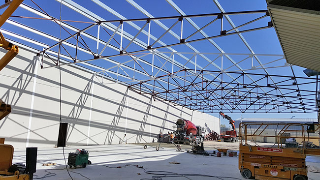 Estructura metálica de nave logística ignifugada en Andalucía